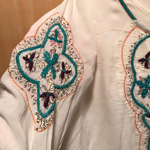 Embroidered Peasant Top - Picture 6 of 7